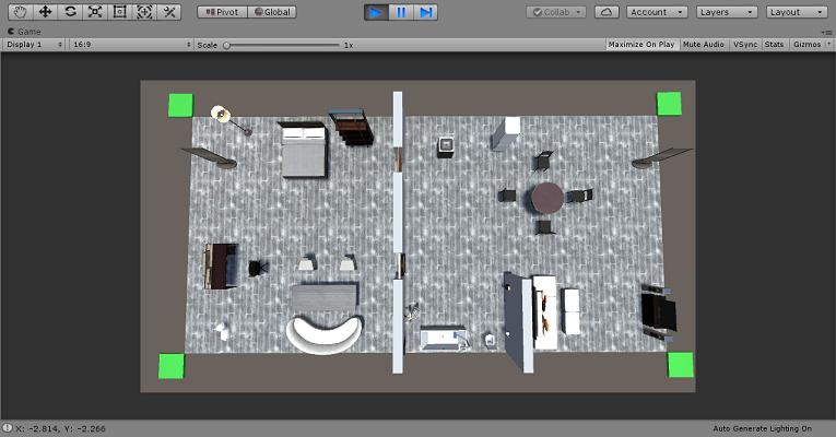 Unity 3D View of Project